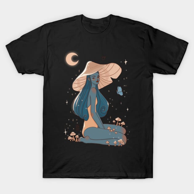 Mushroom girl T-Shirt by fiorellaannoni